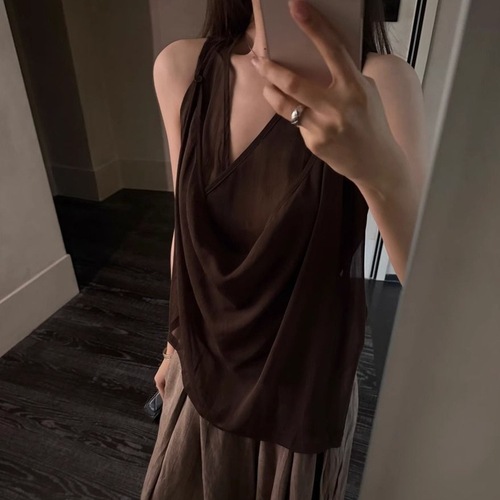 Pure Desire Style Set French Swing Collar V-Neck Top for Women Summer Fashion New Retro Casual Wide Leg Pants Two-Piece Set