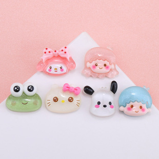 Cartoon Sanrio Ice Transparent Cream Glue Hairpin Resin Plastic Patch Mobile Phone Case Girl DIY Mini Accessories