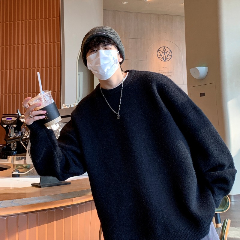 毛衣男冬季款宽松慵懒风高级感日系复古加绒厚内搭打底针织衫潮牌，男装针织衫/毛衣，星座614