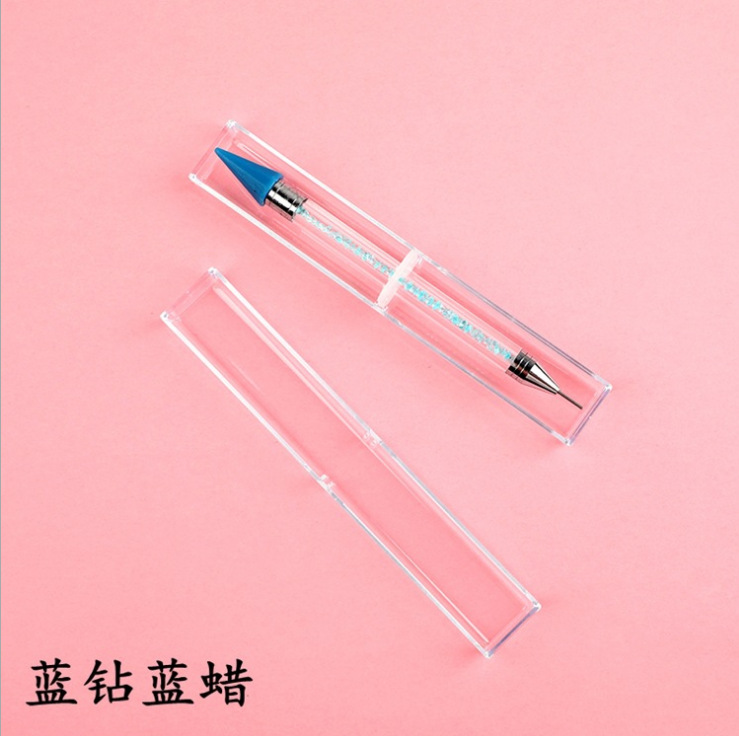 Pluma de belleza de uñas transfronteriza Nueva joyería de uñas rhinestone punto crayón de diamante de acero inoxidable de doble cabeza de doble uso