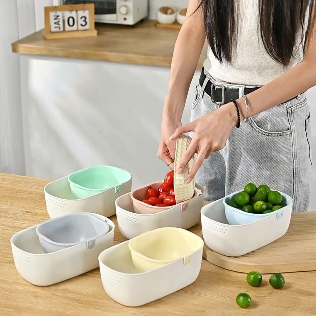 Caja de refrigerios Cesta de drenaje de frutas Perezoso Perseguir artefactos de la sala de estar Mesa de té Caja de nueces de doble capa Cesta de platos de frutas