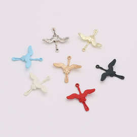 彩色合金简约飞鹤挂件车载吊坠钥匙扣项链diy手工饰品配件批发