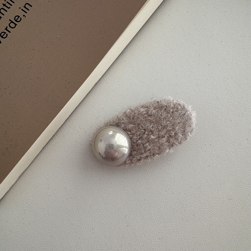 Pince à cheveux BB en peluche colorée de style coréen, perle, tout-assorti, frange latérale, cheveux cassés, pince latérale, épingle à cheveux, grande épingle à cheveux mignonne_voghion.com