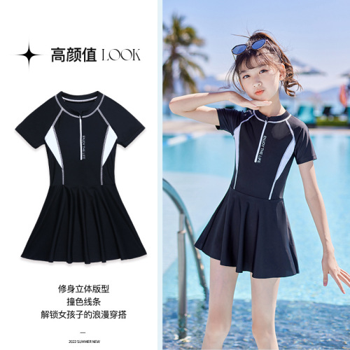Children's swimsuits for girls, primary, middle and large children, girls' swimsuits  summer new baby one-piece swimming equipment