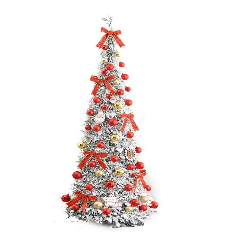 国境を越えた売れ筋クリスマス折りたたみクリスマスツリー植毛降雪シミュレーションクリスマスツリー伸縮式クリスマスツリー装飾パッケージ|undefined