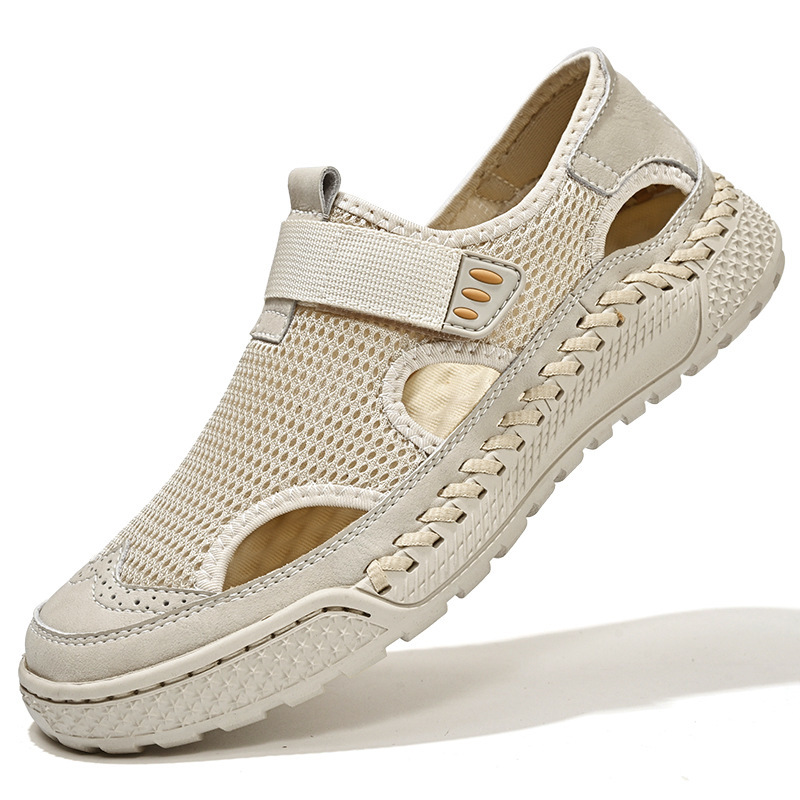 Transfronterizos de verano nuevo tipo de aire permeable malla antideslizante para hombre al aire libre sandalias de playa de fondo grueso