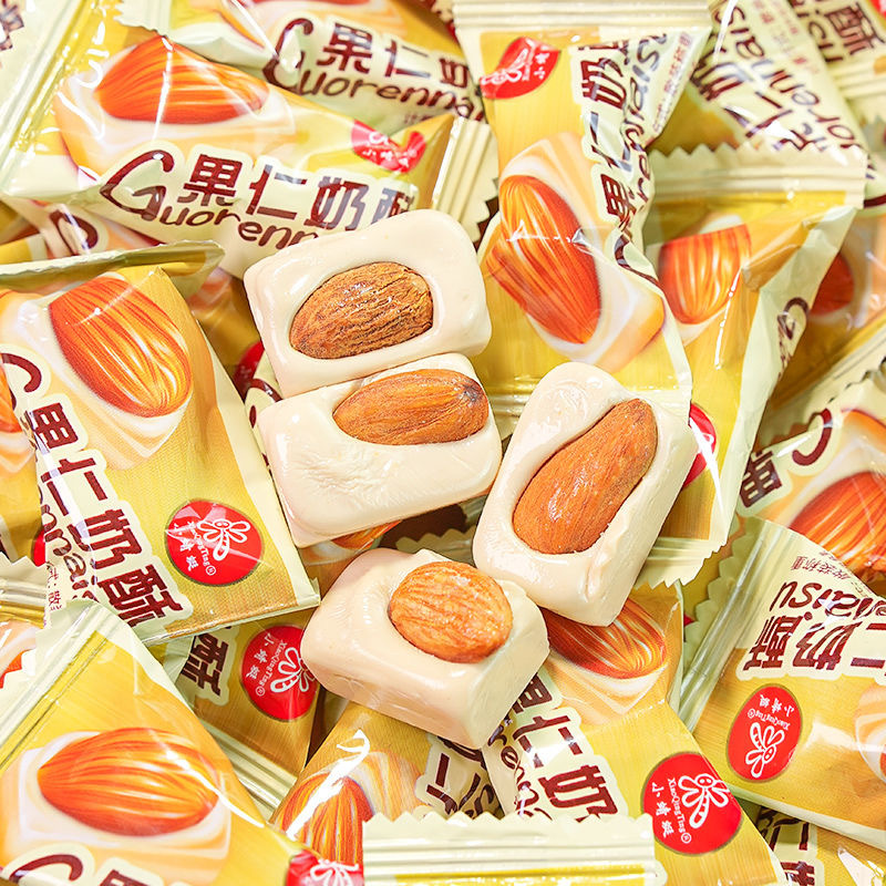 果仁奶酥奶脆糖坚果巴旦木奶糖喜糖果硬糖网红休闲解馋零食品批发