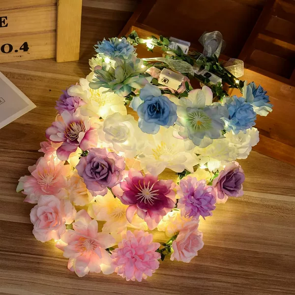 New luminous forest-themed garland for parties, runway shows, tree and deer decorations, holiday scenic area accessories, night market square promotion wholesale