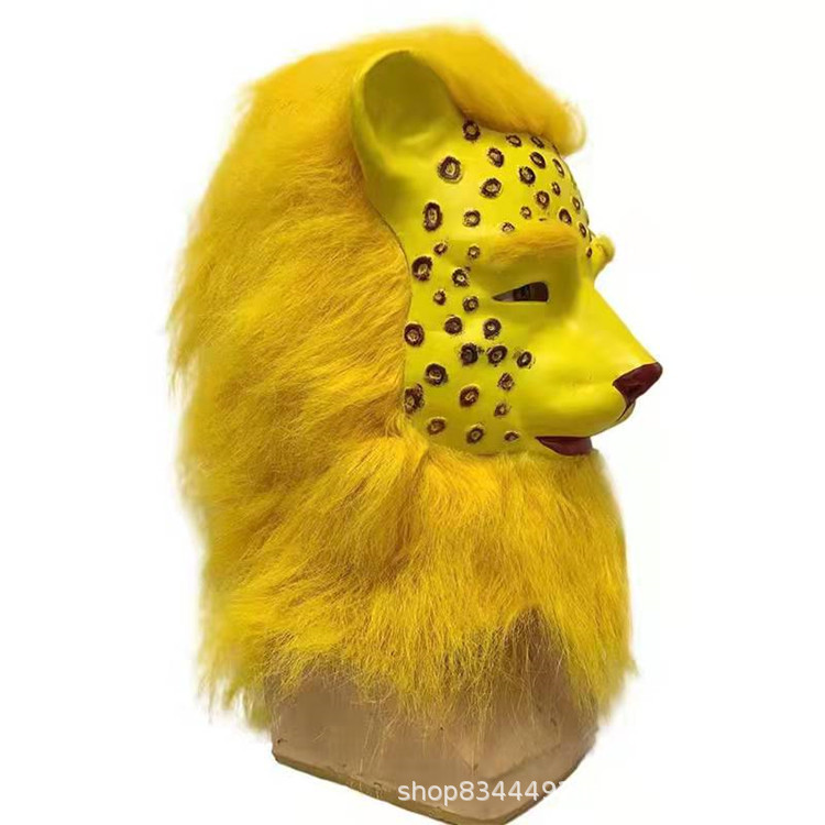 Cubierta de cabeza de máscara de leopardo de Halloween tocado de cosplay cubierta de cabeza de animal TikTok Red roja cubierta de cabeza de leopardo divertido