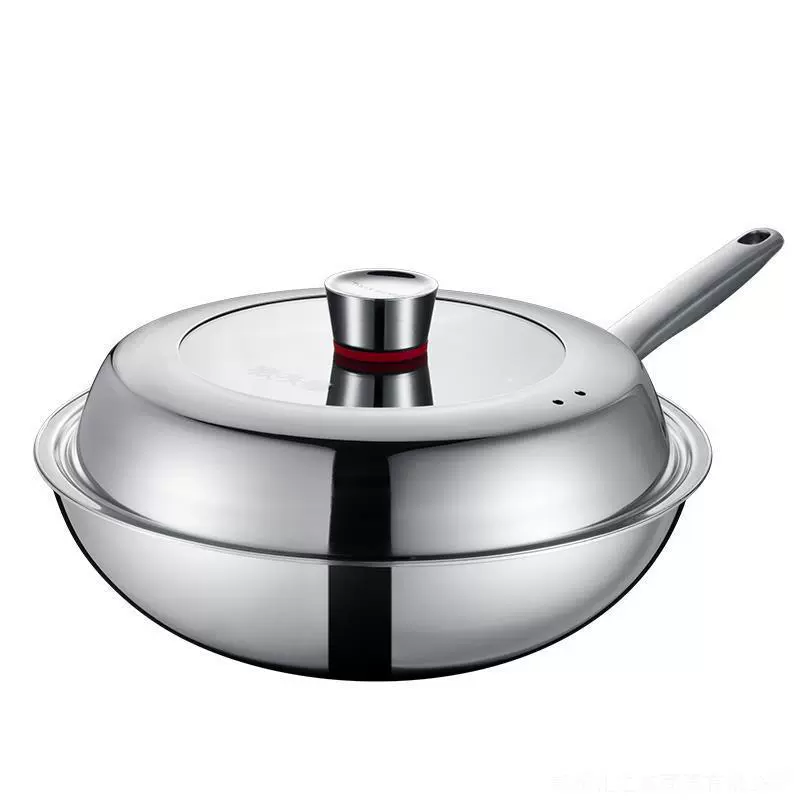 Жаровня-вок Dahuang Titanium Pure Titanium 32 см без покрытия, с плоским дном, из чистого титана, с антипригарным покрытием, универсальная титановая кастрюля