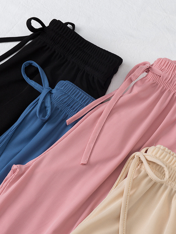 Ice Silk wide-leg pants women's autumn high waist draping early autumn 2021new wide mop casual straight textured trousers Ice Silk wide-leg pants women's autumn high waist draping early autumn 2021new wide mop casual straight textured trousers