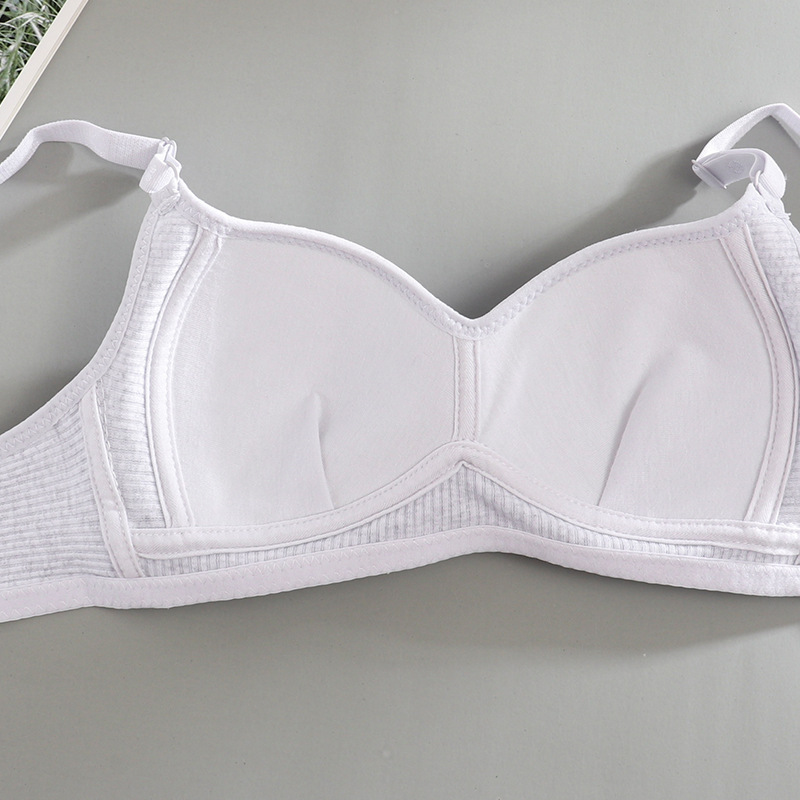 Southeast Asia Cross-border Underwear Women's Small Chest Gathered Without Steel Ring Students Junior High School High School Students Thin Girl Bra Bra