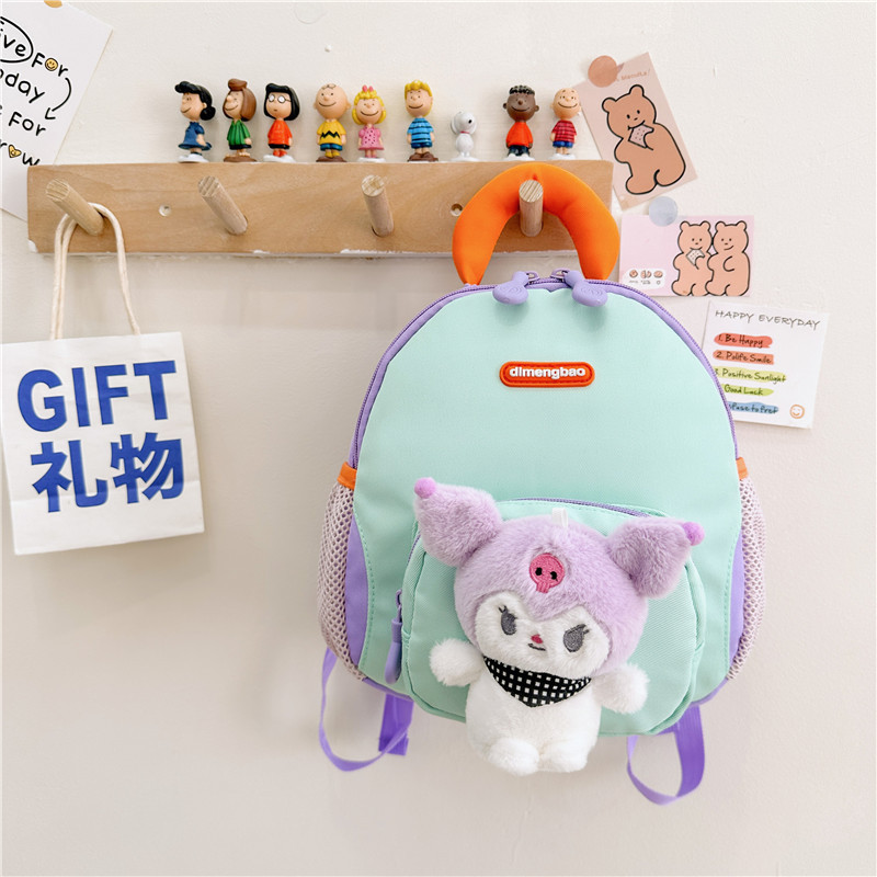 Mochila de jardín de infantes para niños, mochila de hombro encantadora para niños y niñas, muñecas de dibujos animados para salir a la marea del turismo