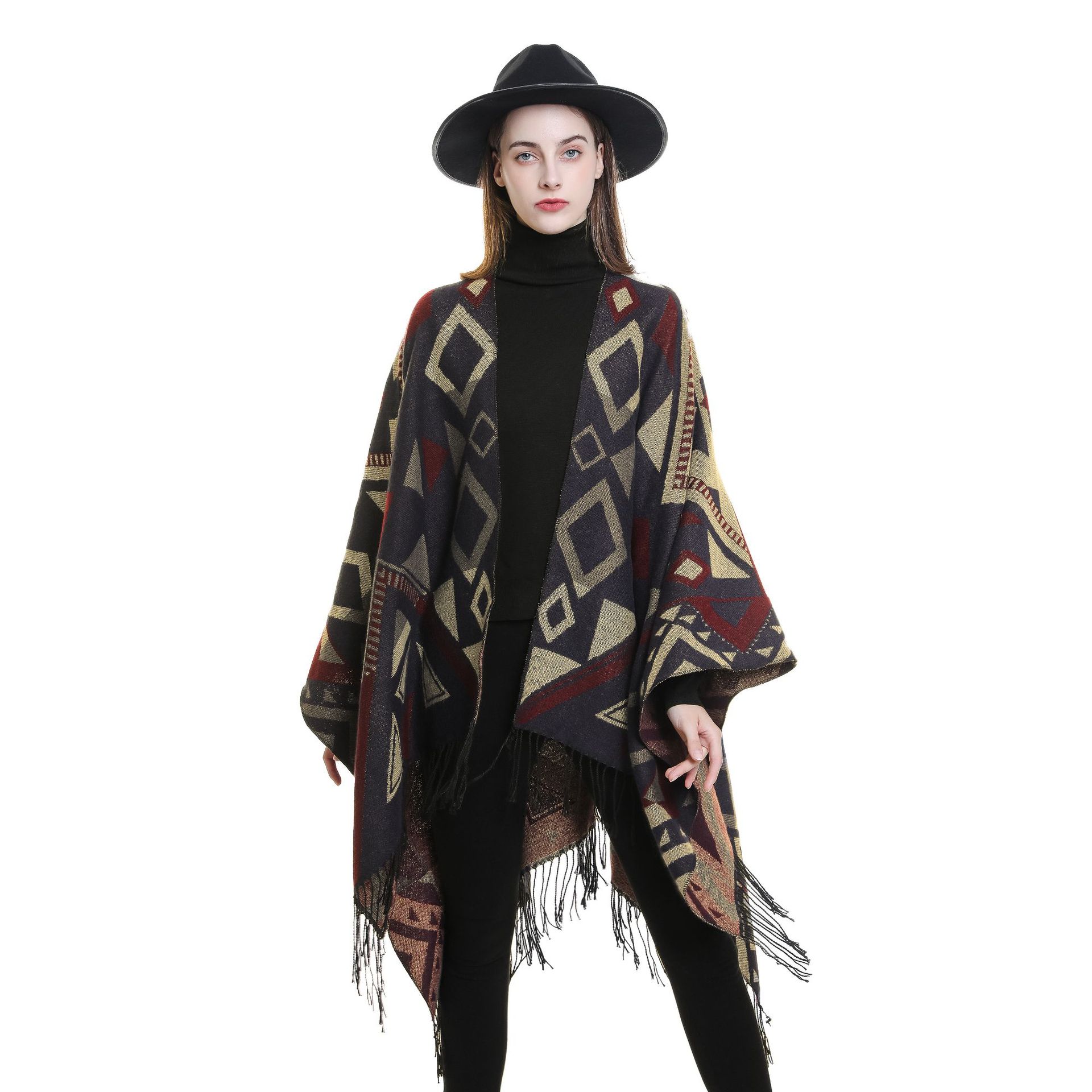 2022 otoño e invierno nuevo chal de mujer estilo étnico chal bufanda dividida bufanda cálida bufanda de viaje Otoño e Invierno