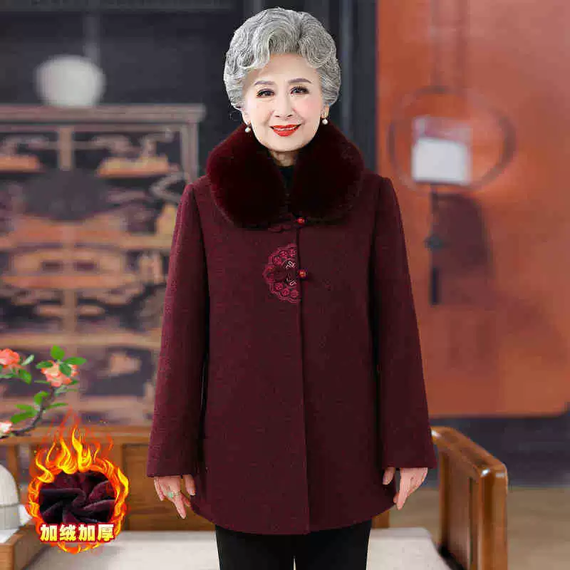 Новая мама осень-зима хорек бархатная куртка для женщин старик бархатный толстый пальто бабушки теплый топ