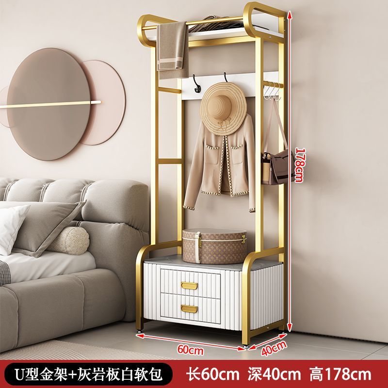 Dormitorio vertical percha de ropa bolsa suave percha de ropa casera de cuero real percha de ropa de piso percha de ropa gabinete de almacenamiento multifuncional image 20
