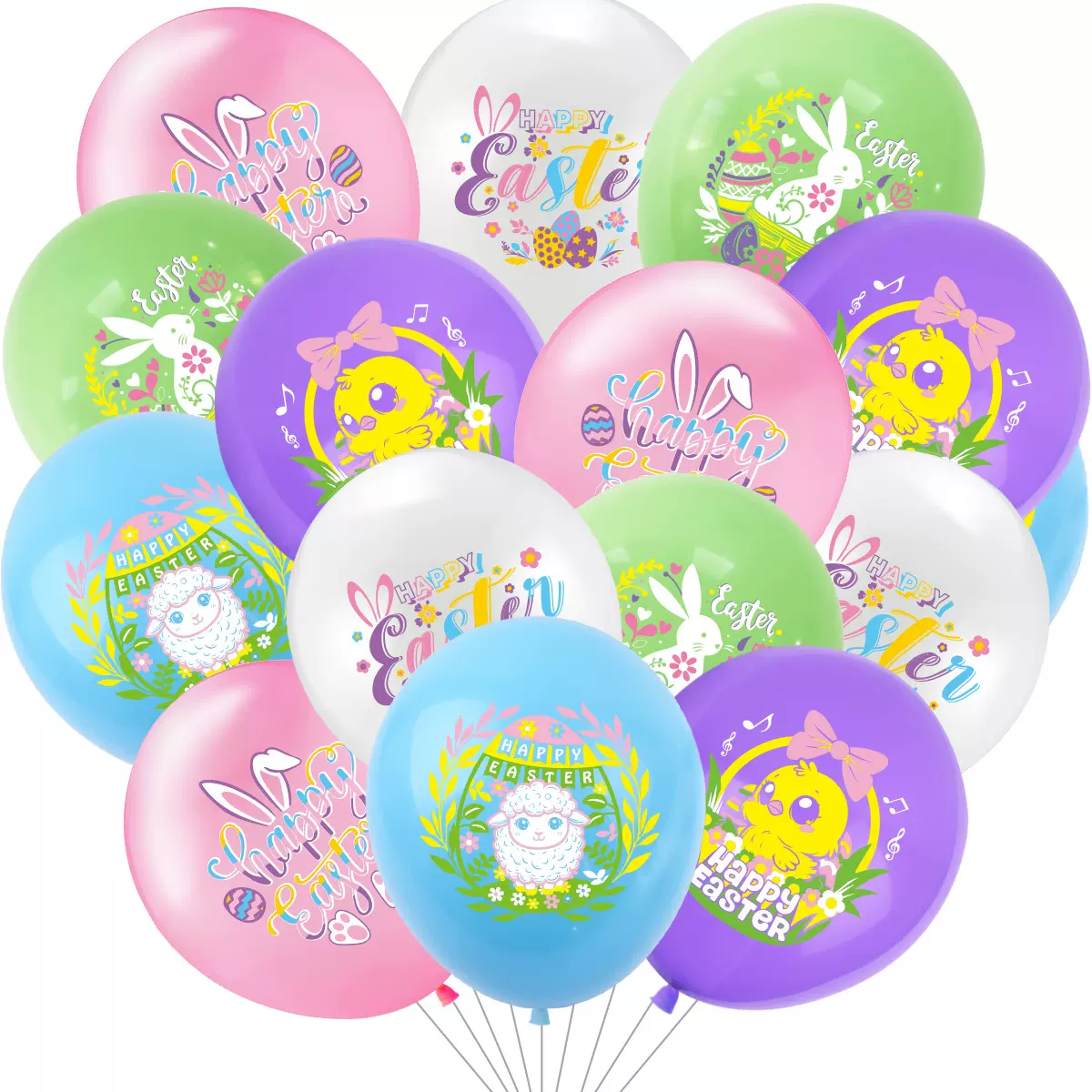 跨境 复活节派对装饰气球 兔子狂欢节派对气球 12寸乳胶气球批发