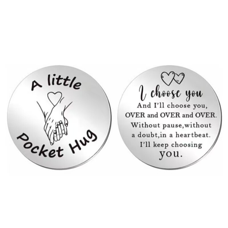 Amazon New Lucky Coin Pocket Hug Long Distance Relationship Souvenir Stainless Steel Double Sided Inspirational Gift Amazon New Lucky Coin Pocket Hug Long Distance Relationship Souvenir Stainless Steel Double Sided Inspirational Gift