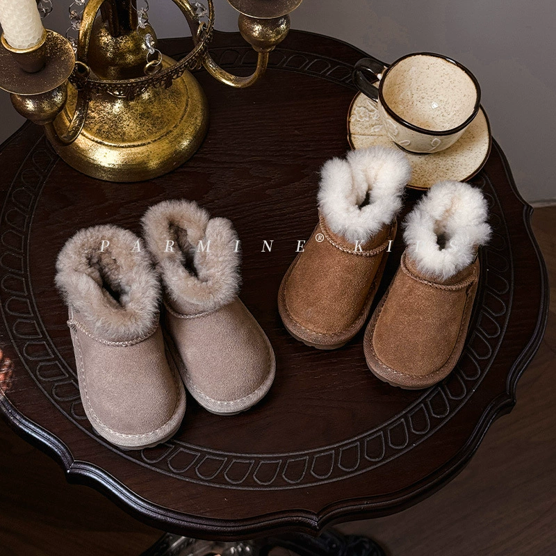 Кожаный ребенок хлопок холодостойкие хлопчатобумажные сапоги