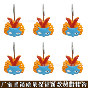 Factory Direct cross-border dedicated Flamingo Animal resin Hook bathroom supplies sticky hook hardware accessories curtain ring