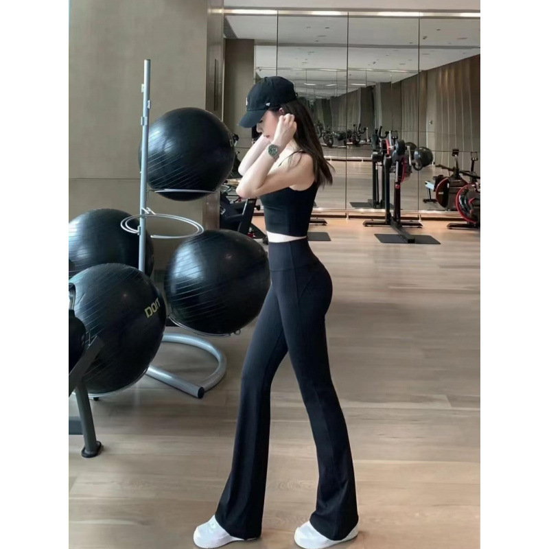 Lulu Original Groove Yoga Pants Butt-Lifting Pilates Naked-Feel Skin-Friendly Versatile Slim-Fit Flared Pants