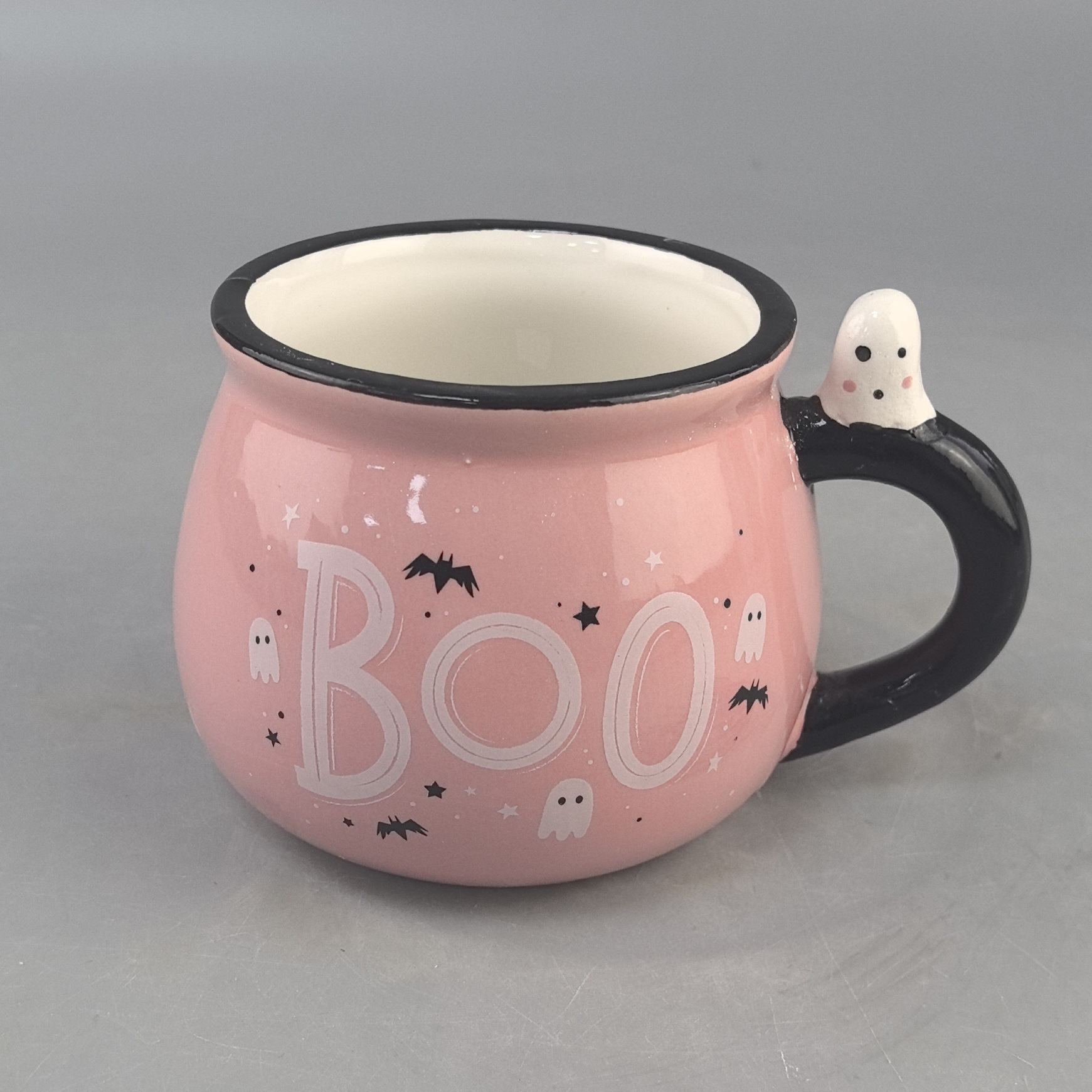 Taza de cerámica de Halloween Taza de caldera Sombrero de bruja Mango de fantasma lindo Festival de fantasmas Taza de bruja Ideas