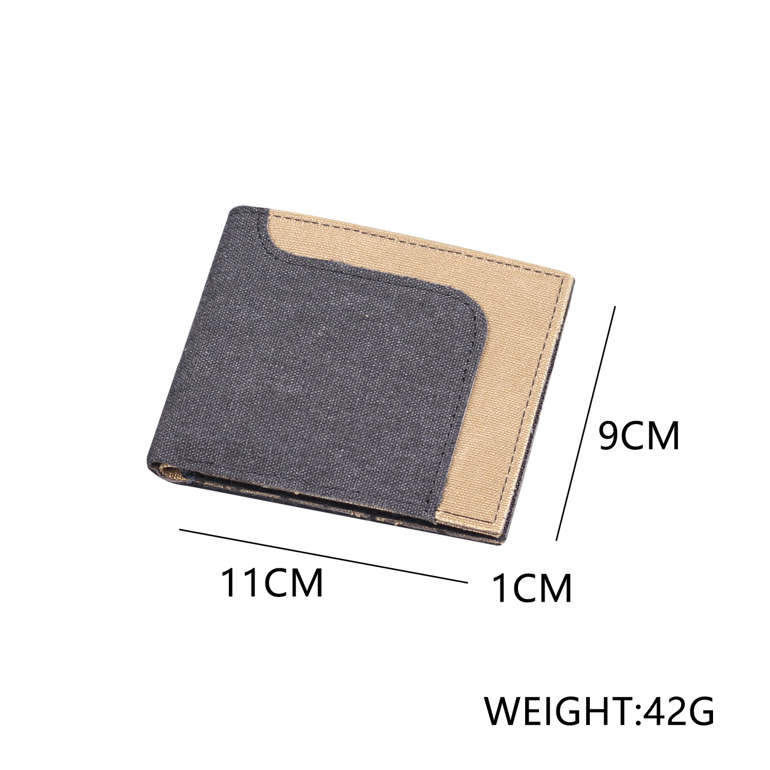 Cartera de lona corta, bolsa de tarjetas para hombres, cartera de hombres, cartera de boletos de hombre, cartera de bolsillo de jeans delgada