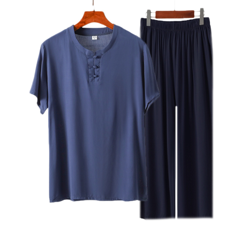 그레이 블루 플레이트 버클 + 네이비 바지