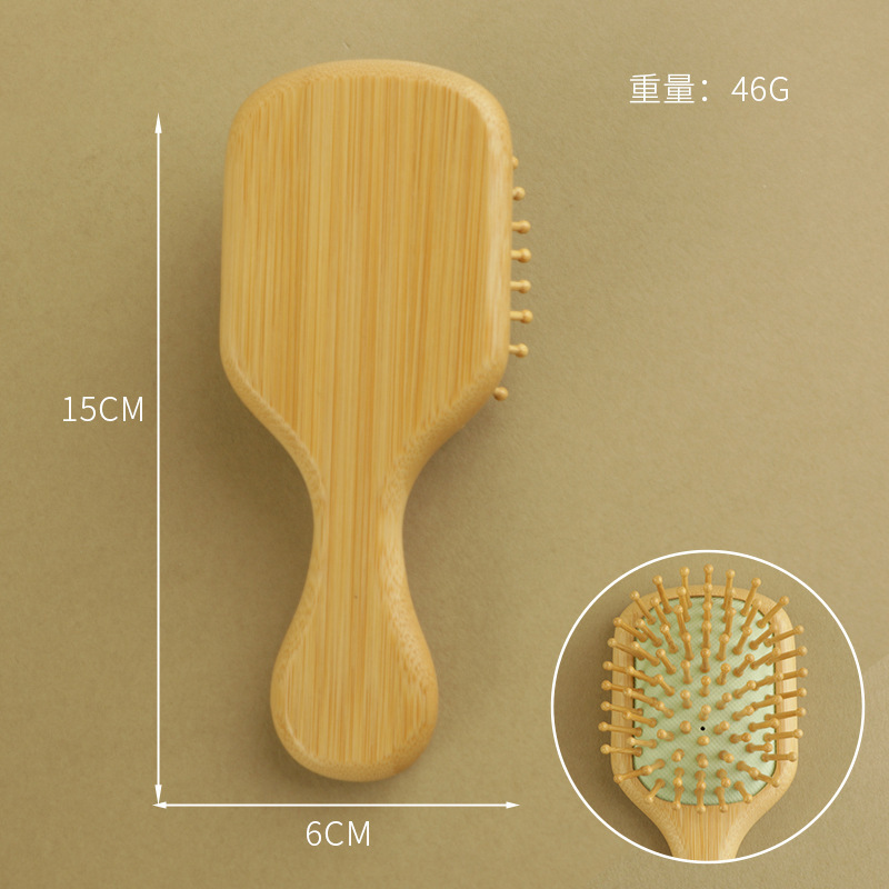 Nanzhu ミニエアクッションコーム子供用ポータブル小型コームふわふわ頭蓋骨エアバッグコーム女性の頭皮マッサージ木製コーム|undefined