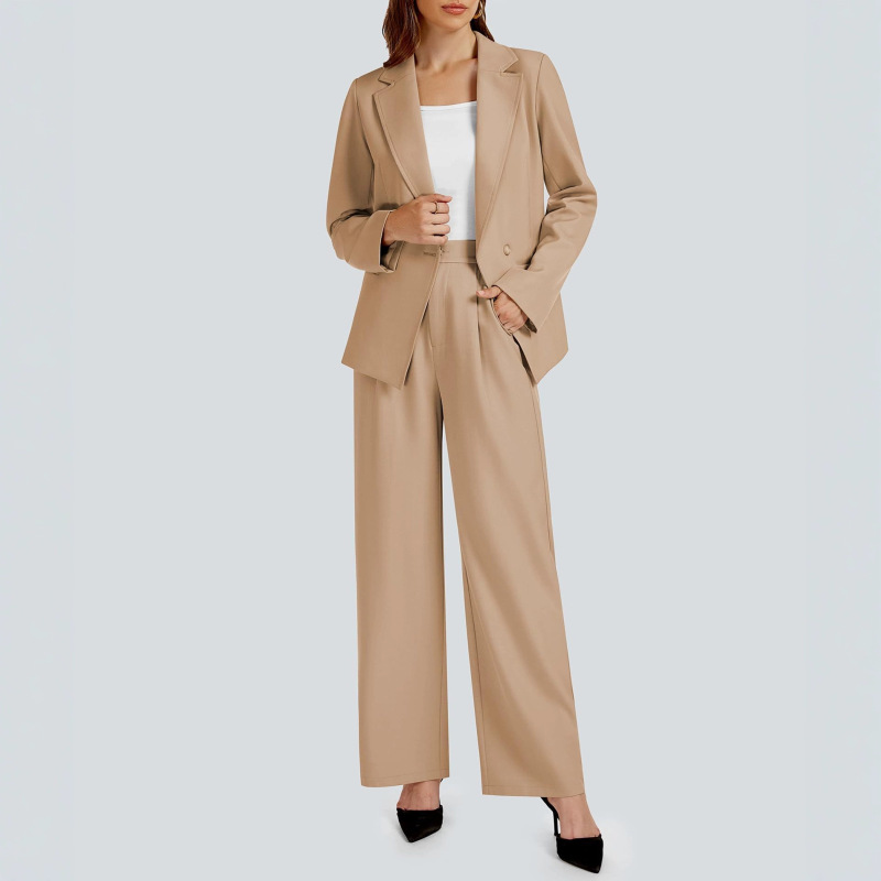 Office Suit 2025 New Style Business Casual Single-Button Blazer and Wide-Leg Pants Set Office Suit 2025 New Style Business Casual Single-Button Blazer and Wide-Leg Pants Set