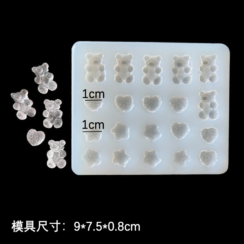 Hecho a mano epoxi azúcar molde de uñas oso amor gato garra azúcar alimentos y jugar arcilla aromaterapia vela molde de silicona