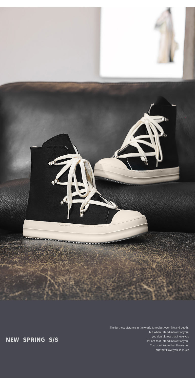 Sneakers alte in pelle da uomo con design a stella_voghion.com