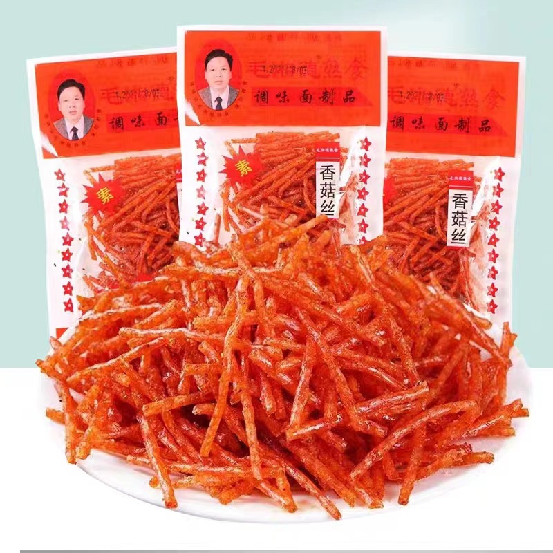 毛湘德香菇丝辣条片8090后童年怀旧零食甜辣酱肉丝土豆丝香辣丝