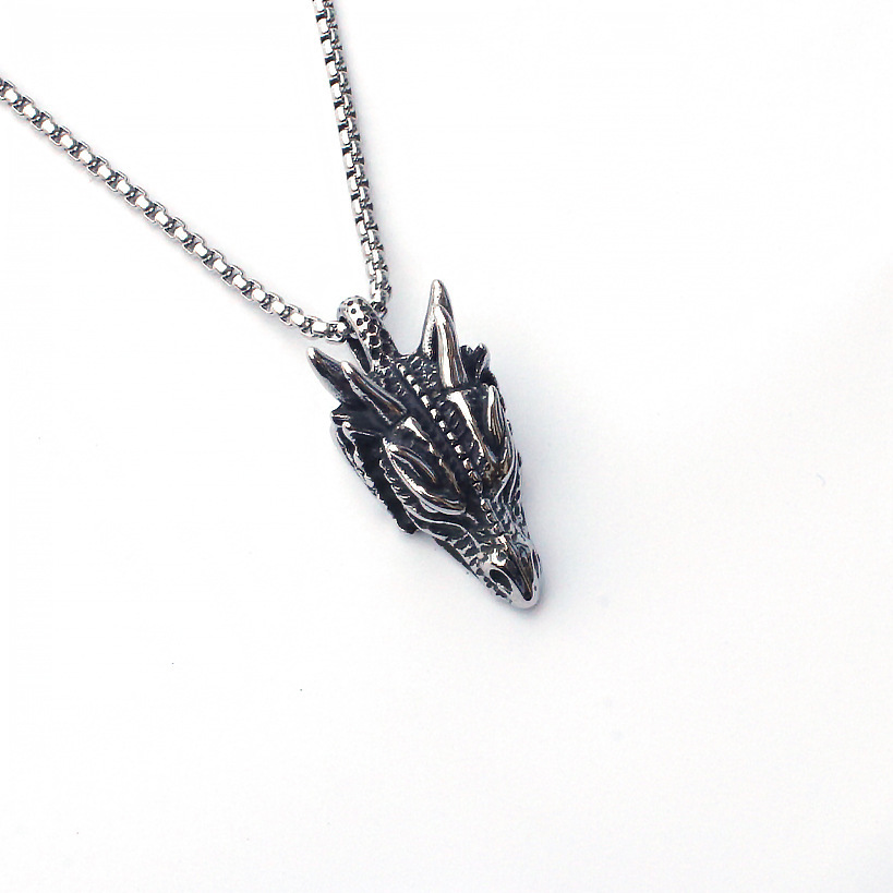 Collana personalizzata testa di animale punk da uomo_voghion.com