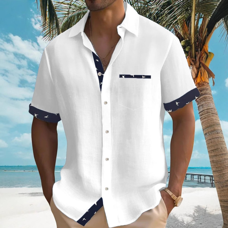 2025 New Cross-Border Hawaiian 3D Printed Shirt Popular Lapel Beach Short-Sleeved Shirt Supports Picture Design 2025 New Cross-Border Hawaiian 3D Printed Shirt Popular Lapel Beach Short-Sleeved Shirt Supports Picture Design