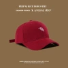 Embroidered long RH baseball cap py wine red