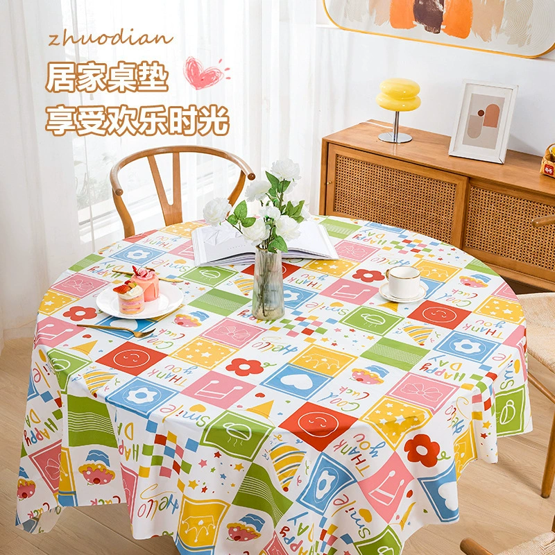Rectangular disposable tablecloth kindergarten holiday party Christmas plastic tablecloth hotel autumn outing round table