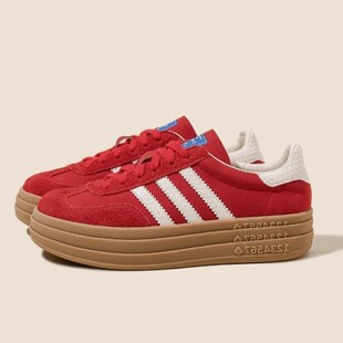 leather version! 5cm Small Inner Height Red German Training Shoes Women's Retro Thick-soled Casual Sports Forrest Gump Board Shoes