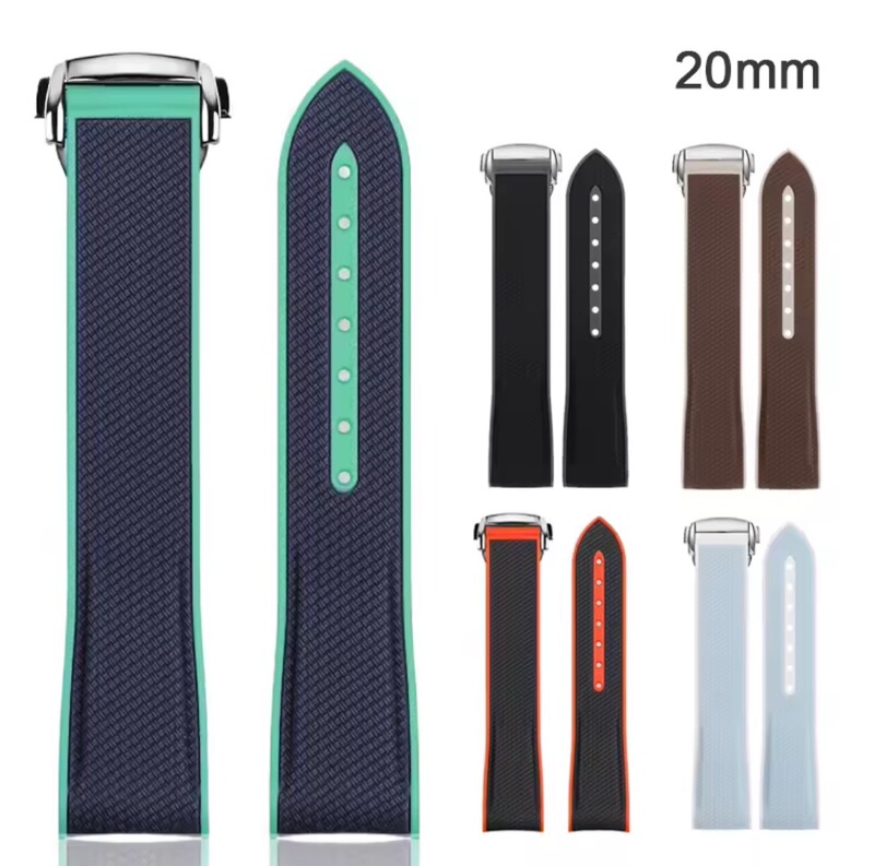 Two-color silicone strap for planetary series omega joint Swatch swatch seahorse 300 20MM