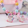 Children's hair accessory, jewelry, necklace from pearl, cartoon bracelet, pony, unicorn, wholesale