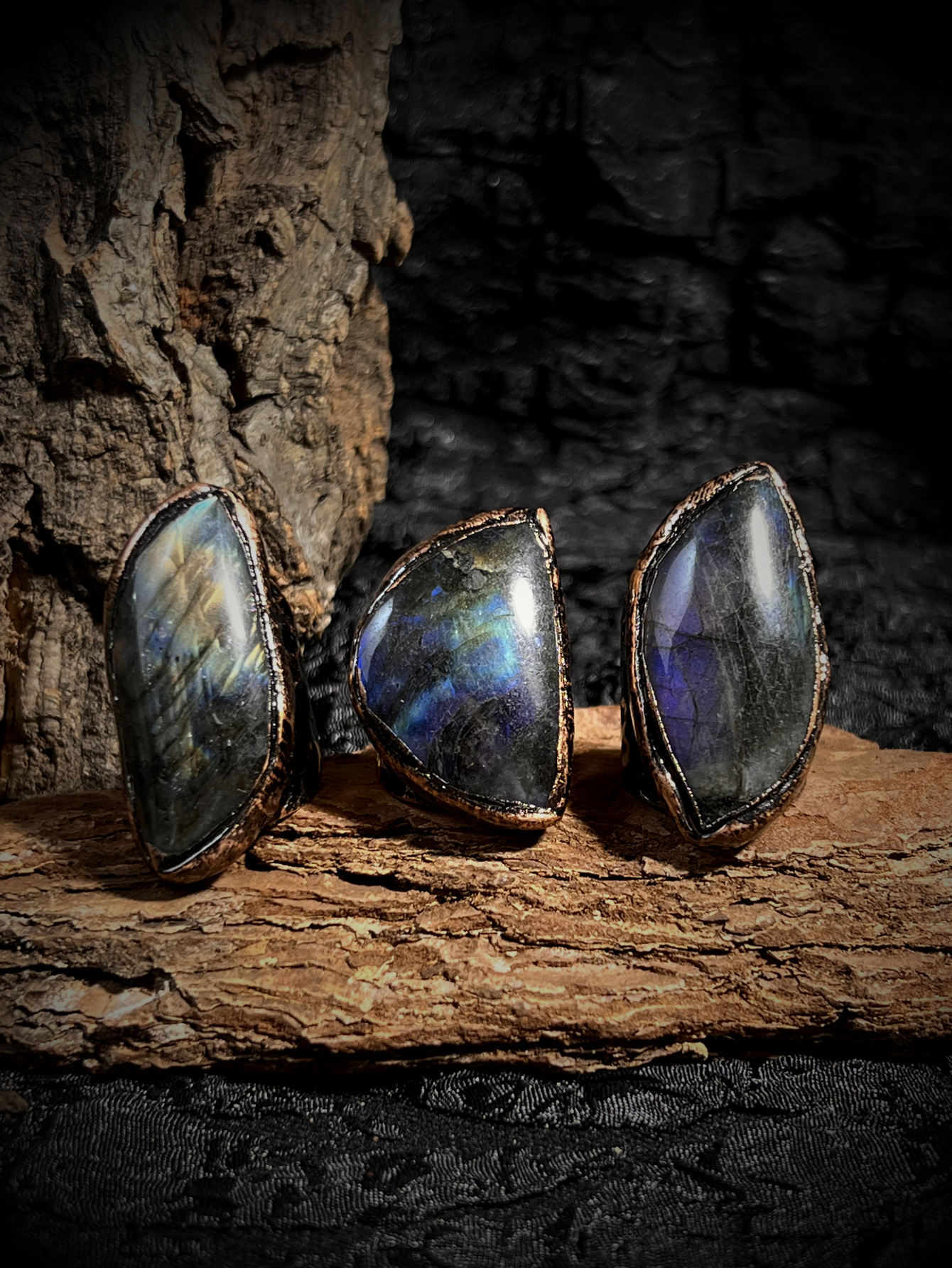 Geometric Pattern Retro Exaggerated Geometric Gem Copper Open Rings In Bulk
