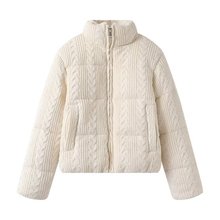 Z跨境欧美风2025新款时尚气质女装批发长袖针织棉服外套6318229