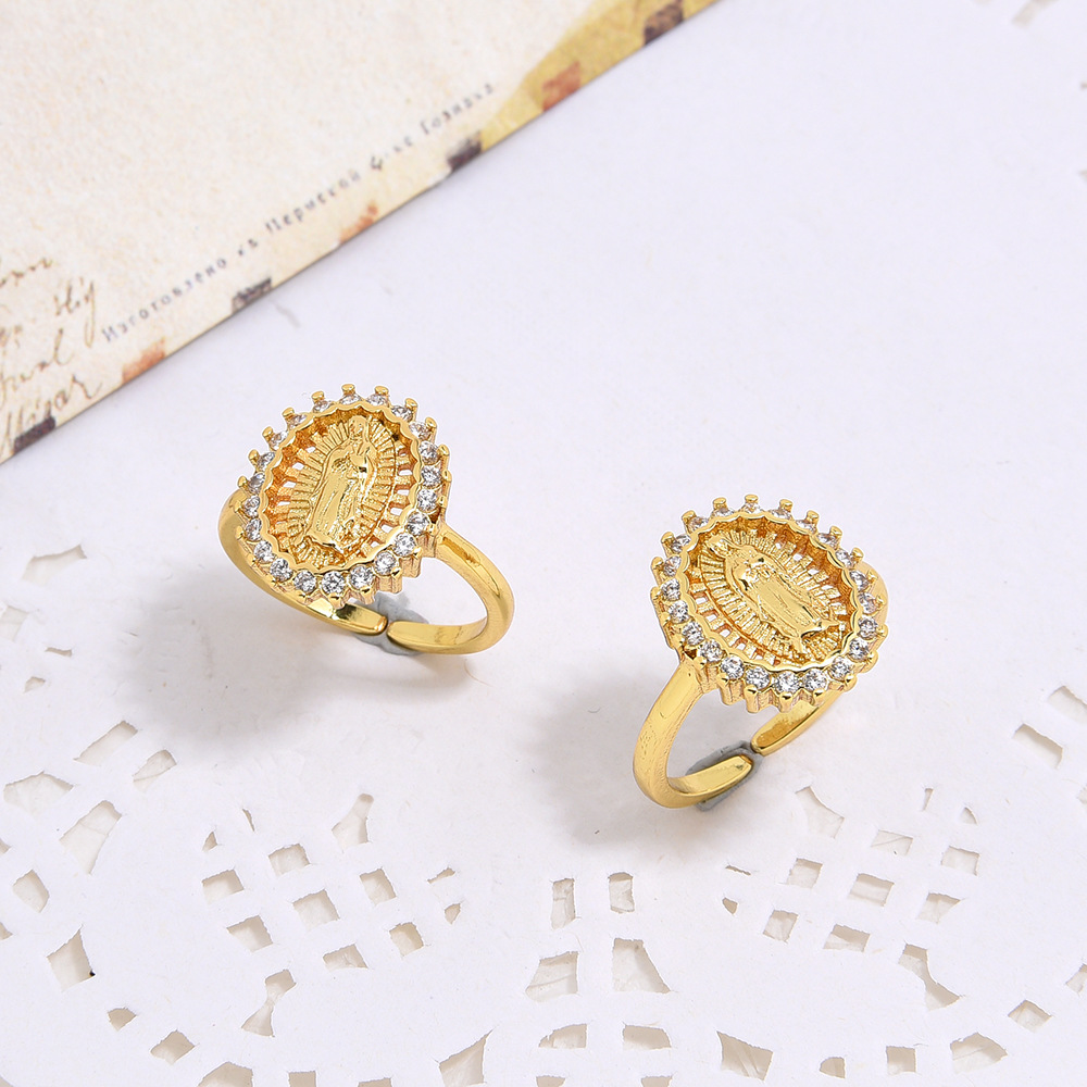 Women's Gender Wholesale Simple Style Classic Style Solid Color Copper Inlay Zircon Rings