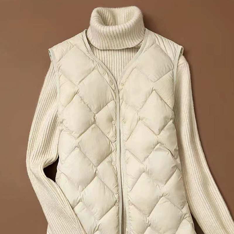 Трансграничная осень и зима новый пуховик женский короткий жилет дикий жилет