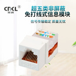 厂家直供CAT5E超五类非屏蔽信息模块RJ45免打模块 可跨境销售