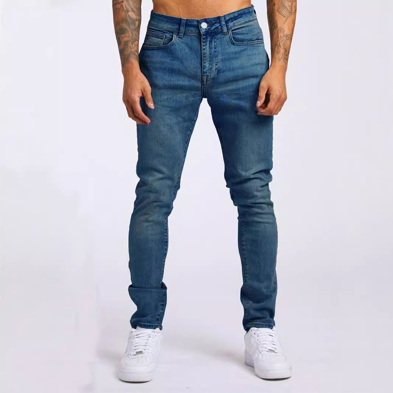 Cross-Border European and American Amazon Sells New Men's Jeans Ins Trendy Slim Denim Pants Nk362