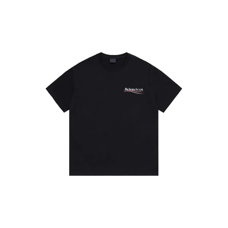 Verified Version Paris Bl Short-Sleeve 2025 Summer New Correct Version Dissolved Cola Logo Couple T-Shirt