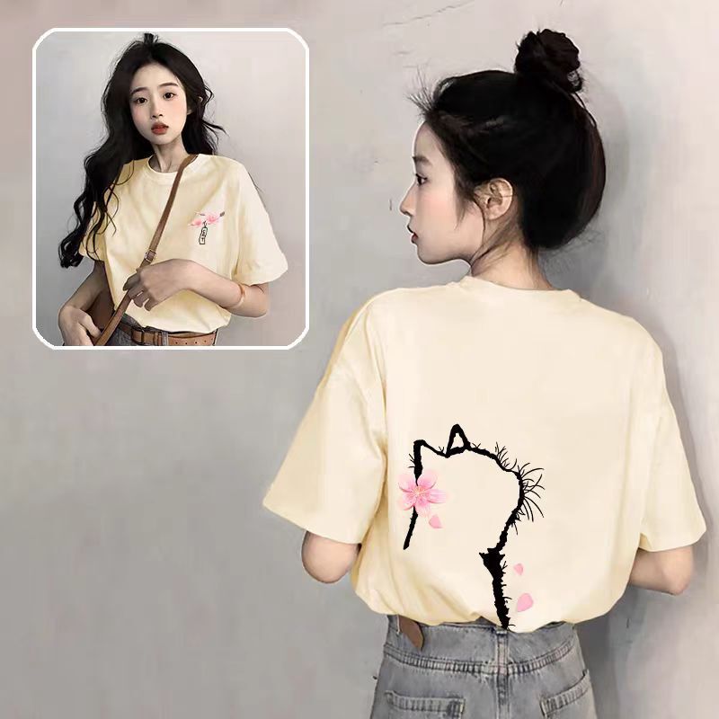 Pure Cotton Short-Sleeved T-Shirt for Women White 2025 New Popular Summer Design Niche T-Shirt Fashionable Versatile Top