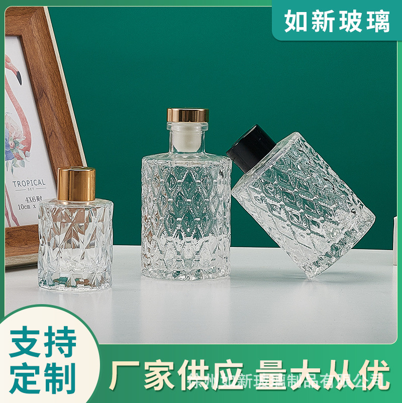 Nordic Style Glass Vase Transparent Gold-painted Living Room Water-raised Flower Arrangement Dried Flower Vase Home Decoration