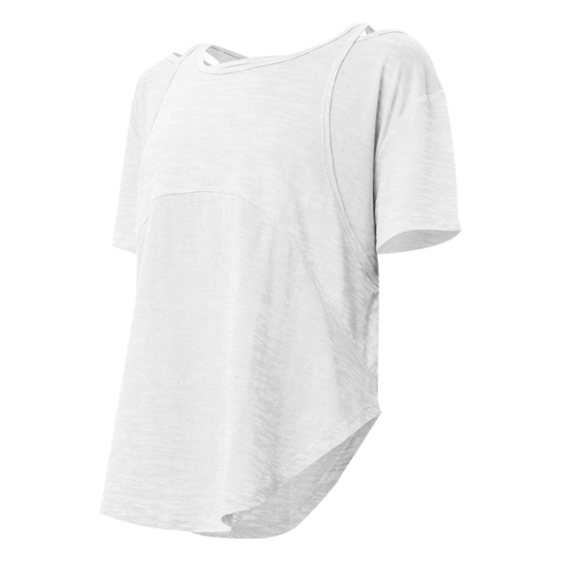 Ropa de yoga europea y americana de los deportes sueltos de manga corta running blusa adelgazamiento casual gimnasio deportes camiseta al por mayor